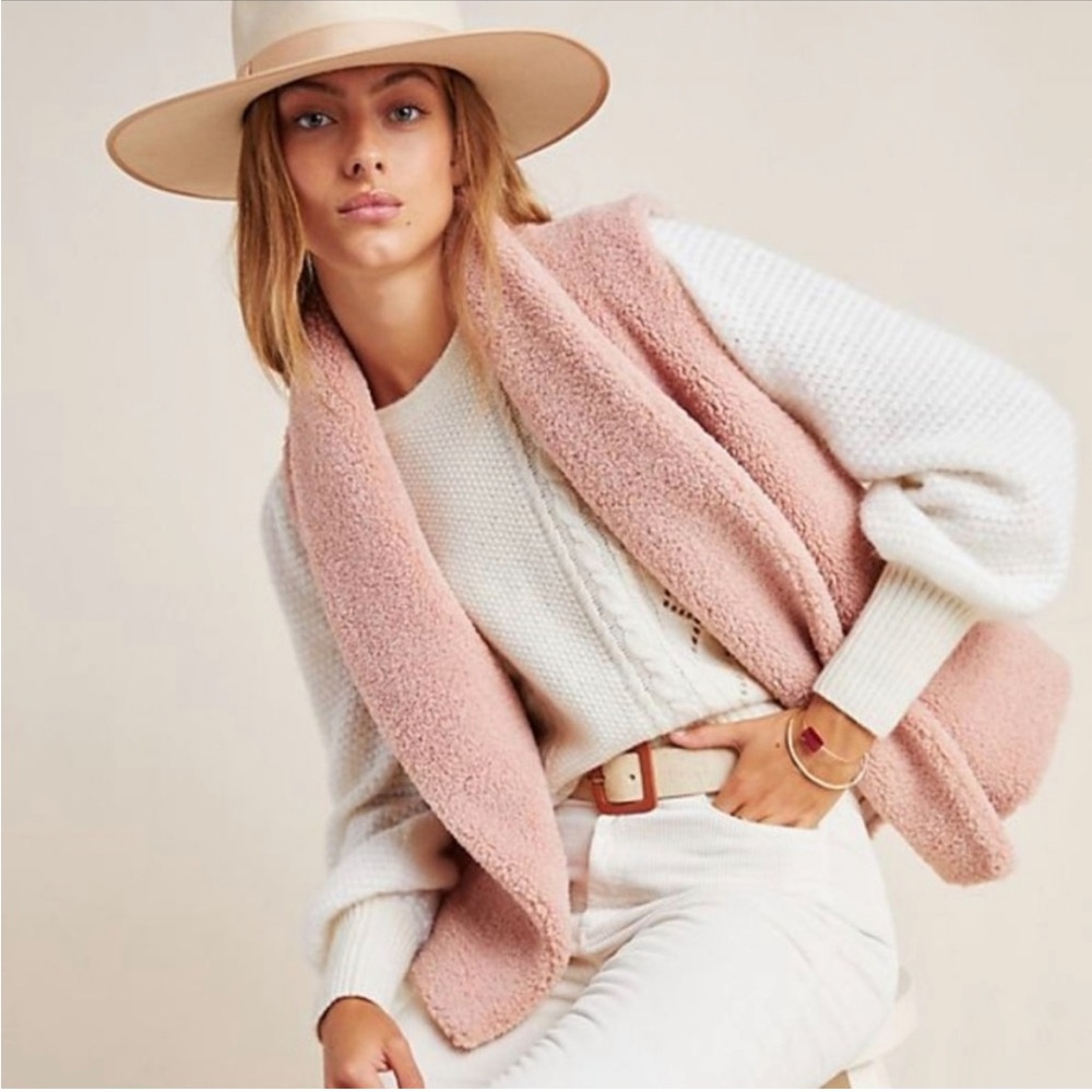 Anthropologie Norla Rhodes Sherpa Vest Pink M/L